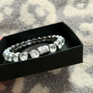 Silver crystal Plunder Design magnetic closer bangle bracelet. Like new